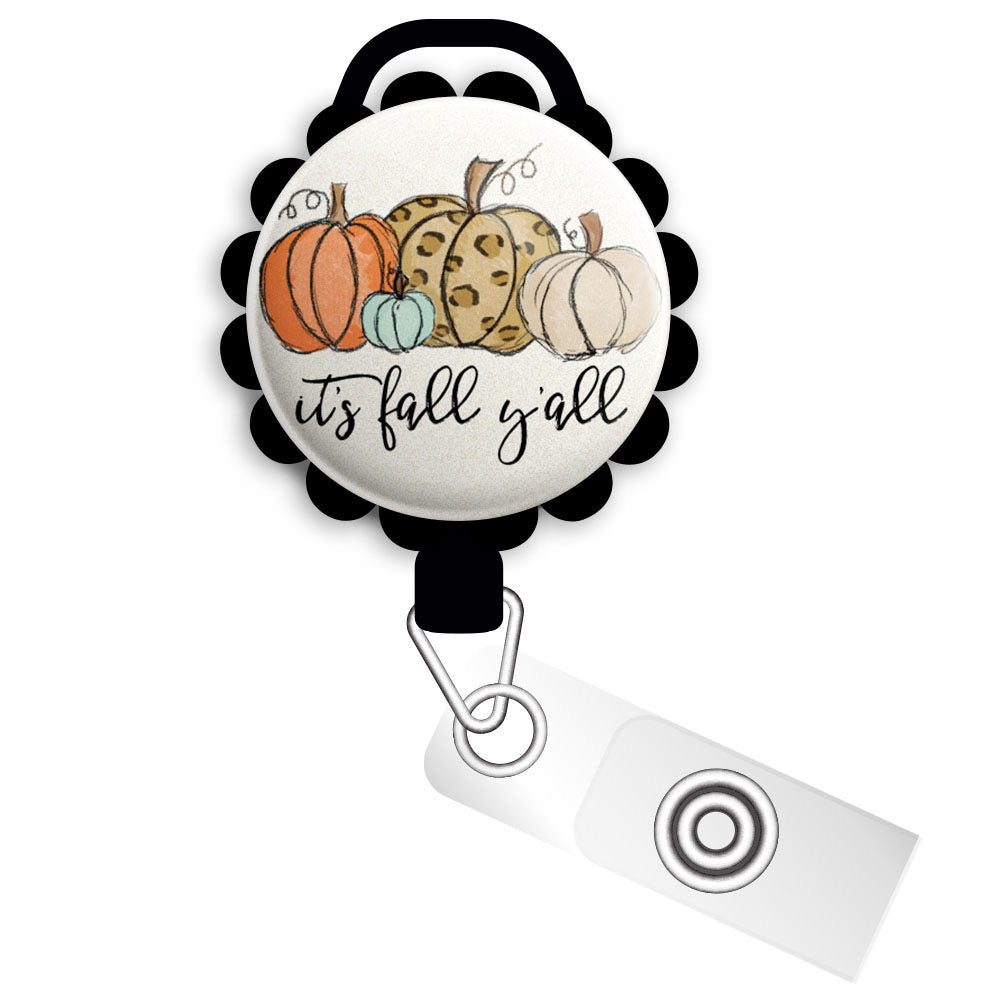 Fall Y'all • Fall Seasonal Customizable Retractable ID Badge Reel • Pe -  Topperswap