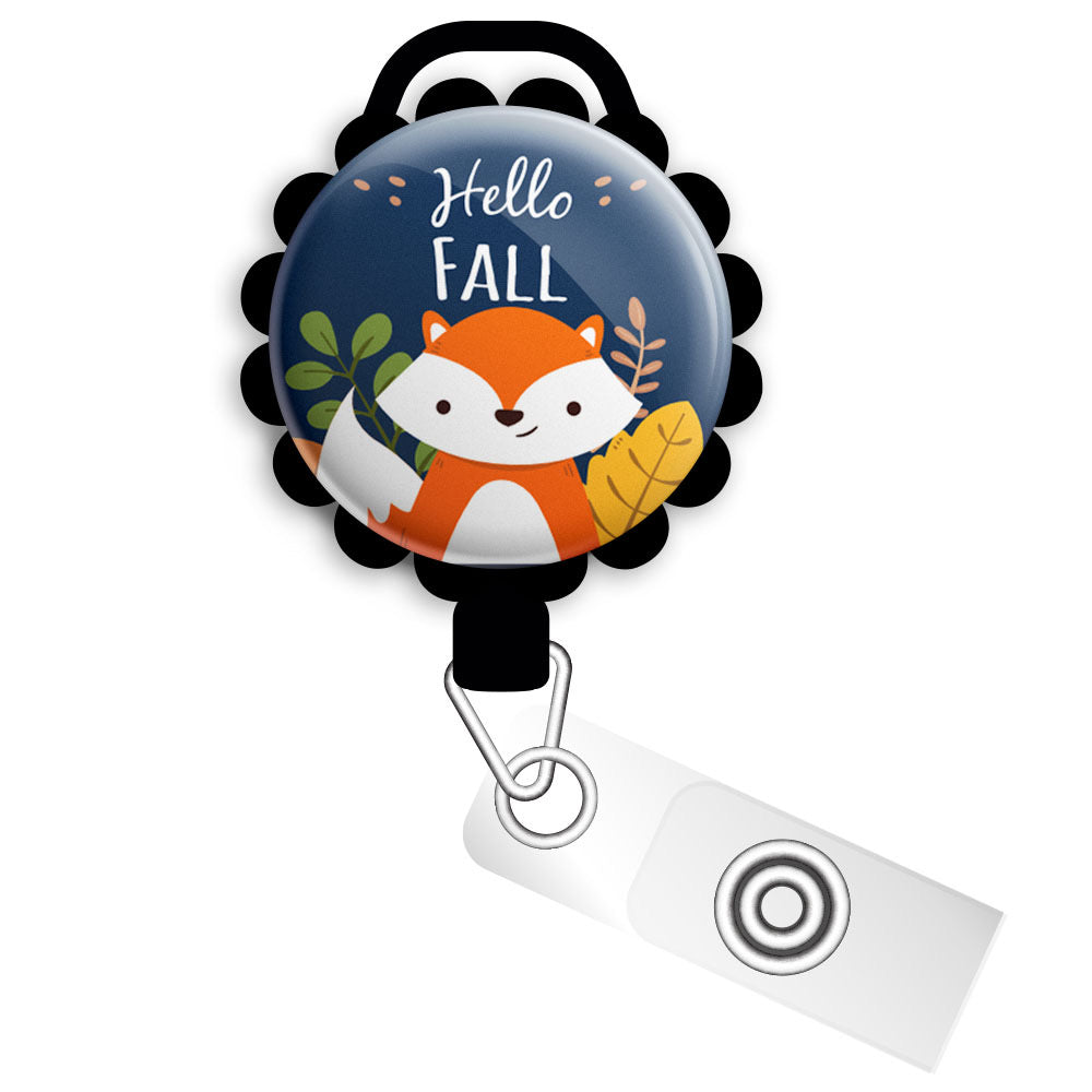 Cute Spring Fox Retractable ID Badge Reel • Seasonal Humor • Custom Ba -  Topperswap