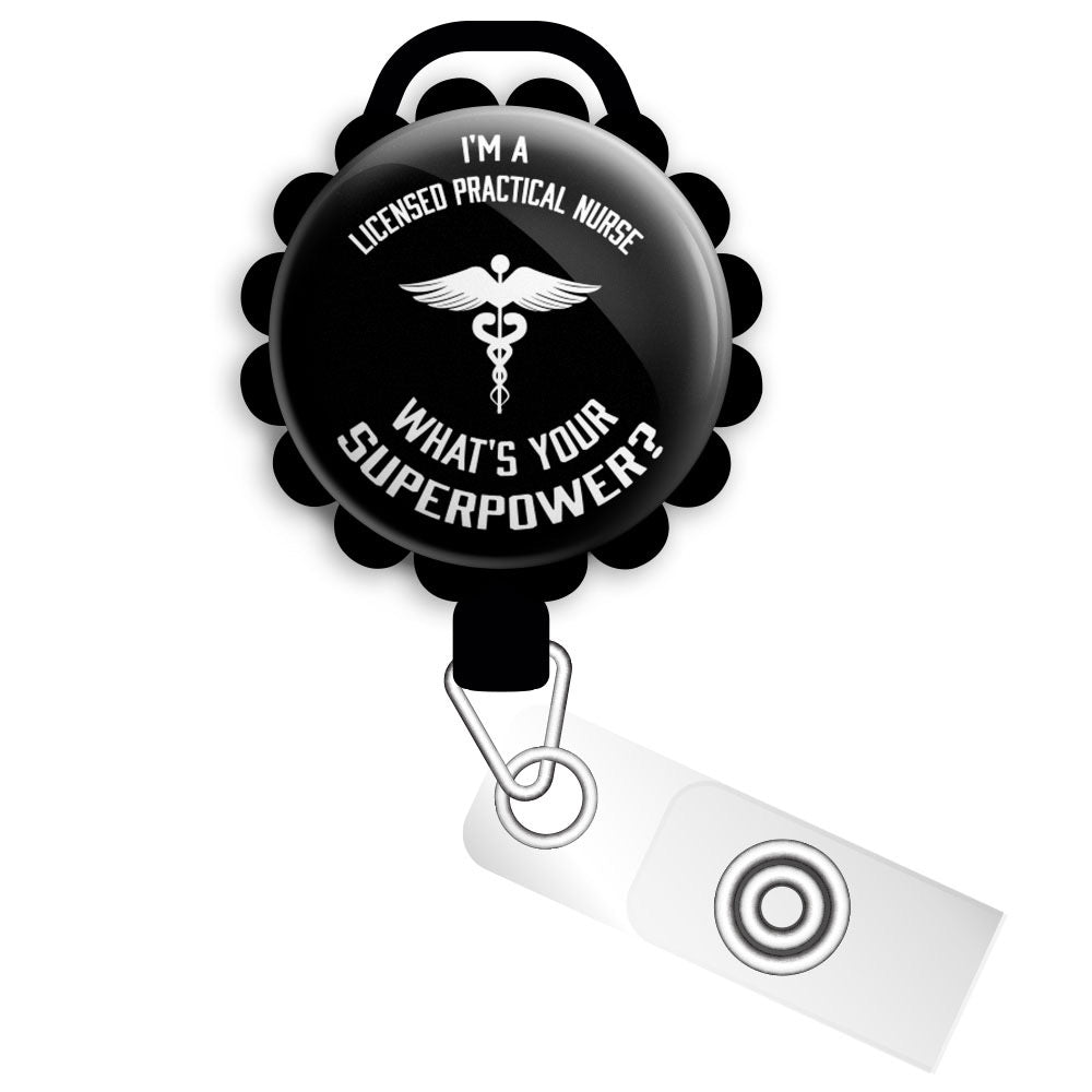 Licensed Practical Nurse Superpower Retractable ID Badge Reel • Gift f -  Topperswap