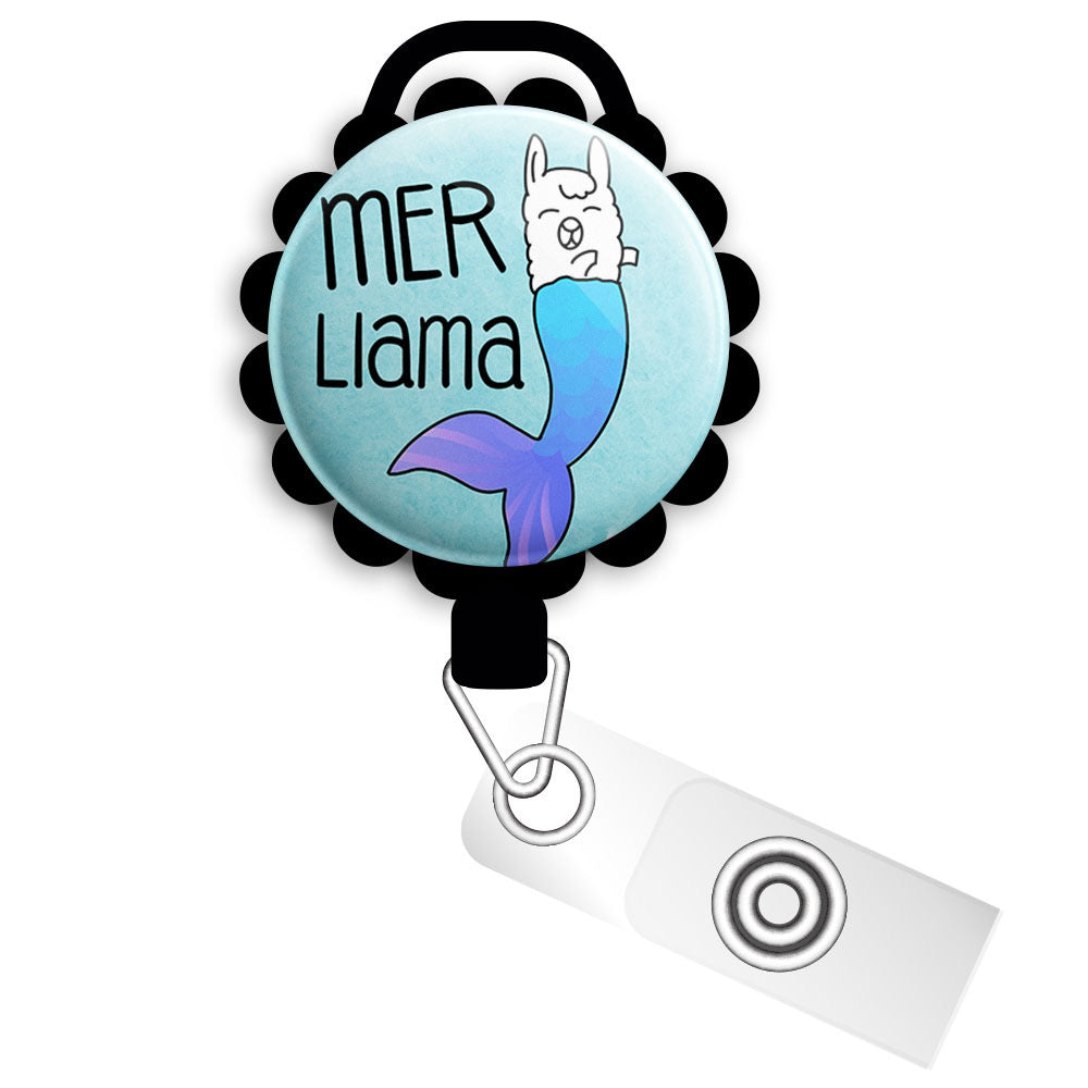 Personalized Retractable ID Badge Reels  Swappable Designs Tagged Llama Badge  Reel - Topperswap