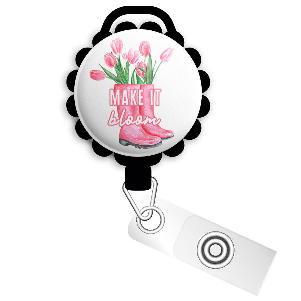 Make it Bloom Retractable ID Badge Reel • Spring Season Flower
