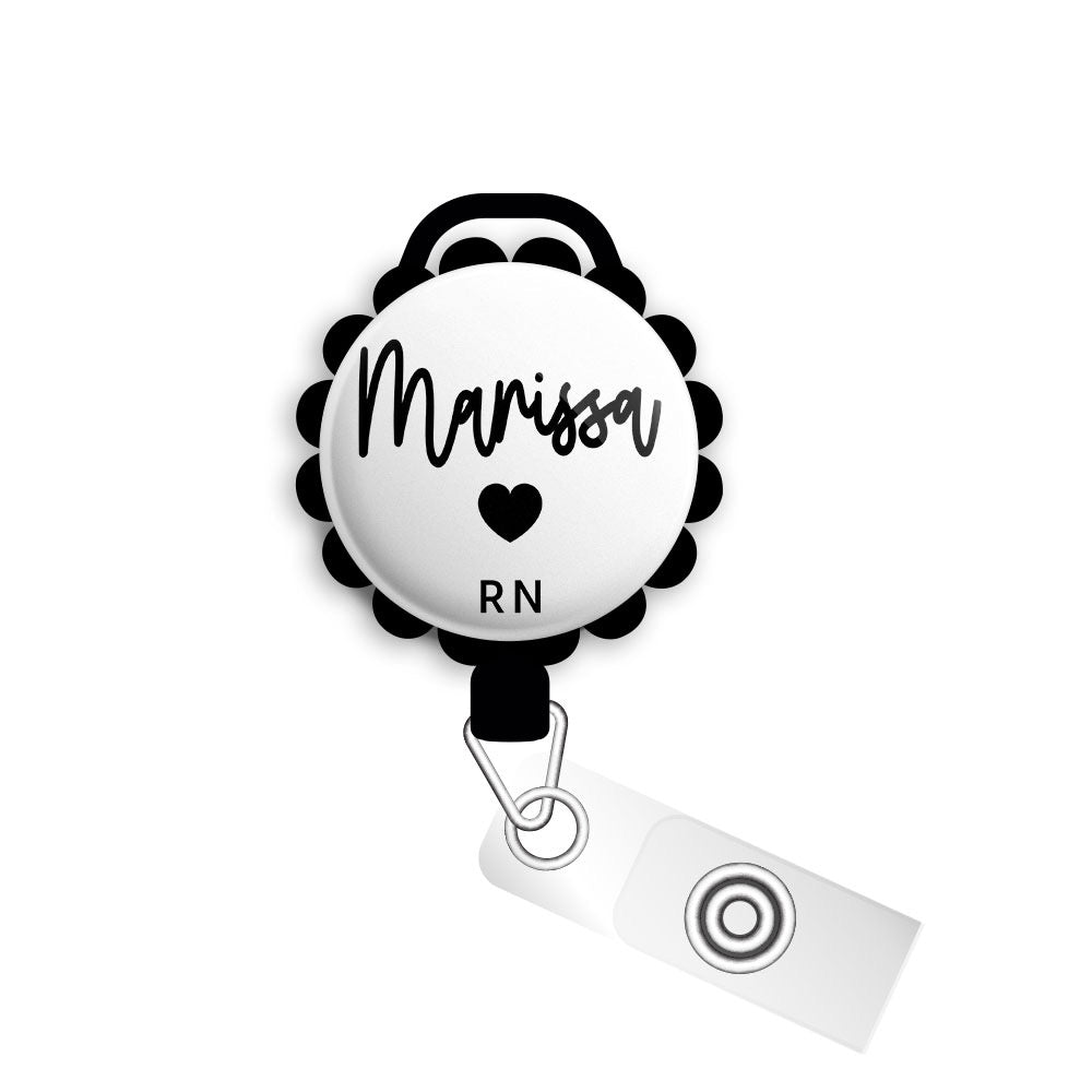Sweet and Simple Personalized Name Retractable ID Badge Reel • RN