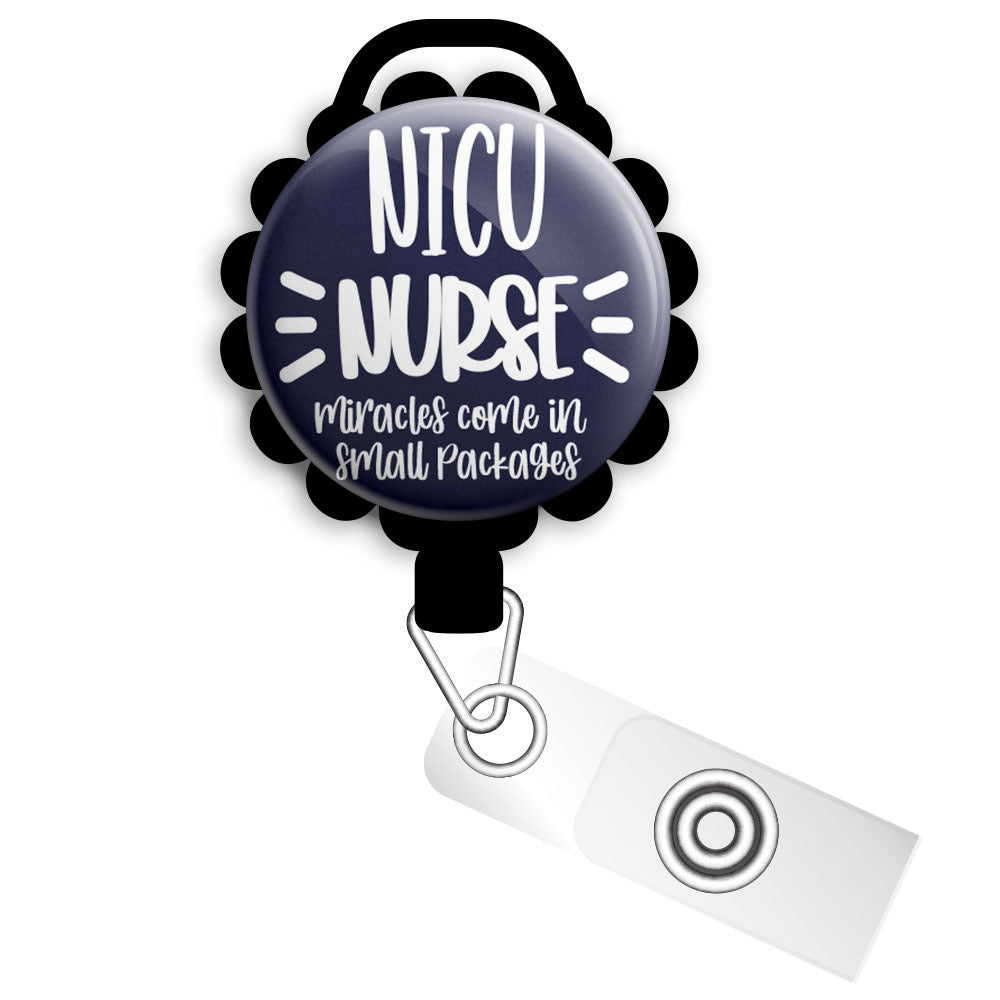 NICU Miracles Retractable ID Badge Reel • NICU Nurse Gift • Swapfinity