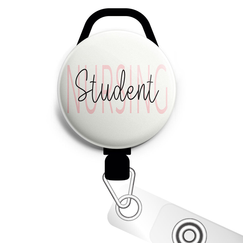 Nursing Student Reflection Retractable ID Badge Reel • Nursing Student Reflection Gift Badge Holder • Swapfinity Slide Clip / Black