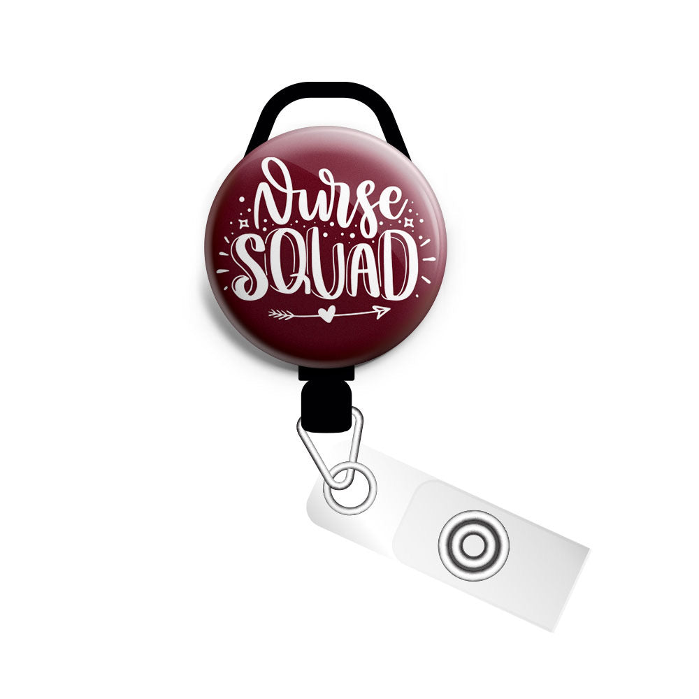 Cute Nurse Squad Retractable ID Badge Reel • Gift for Nurse Badge Holder, Nursing Gift • Swapfinity Gator 4pk |Save 10% / Black