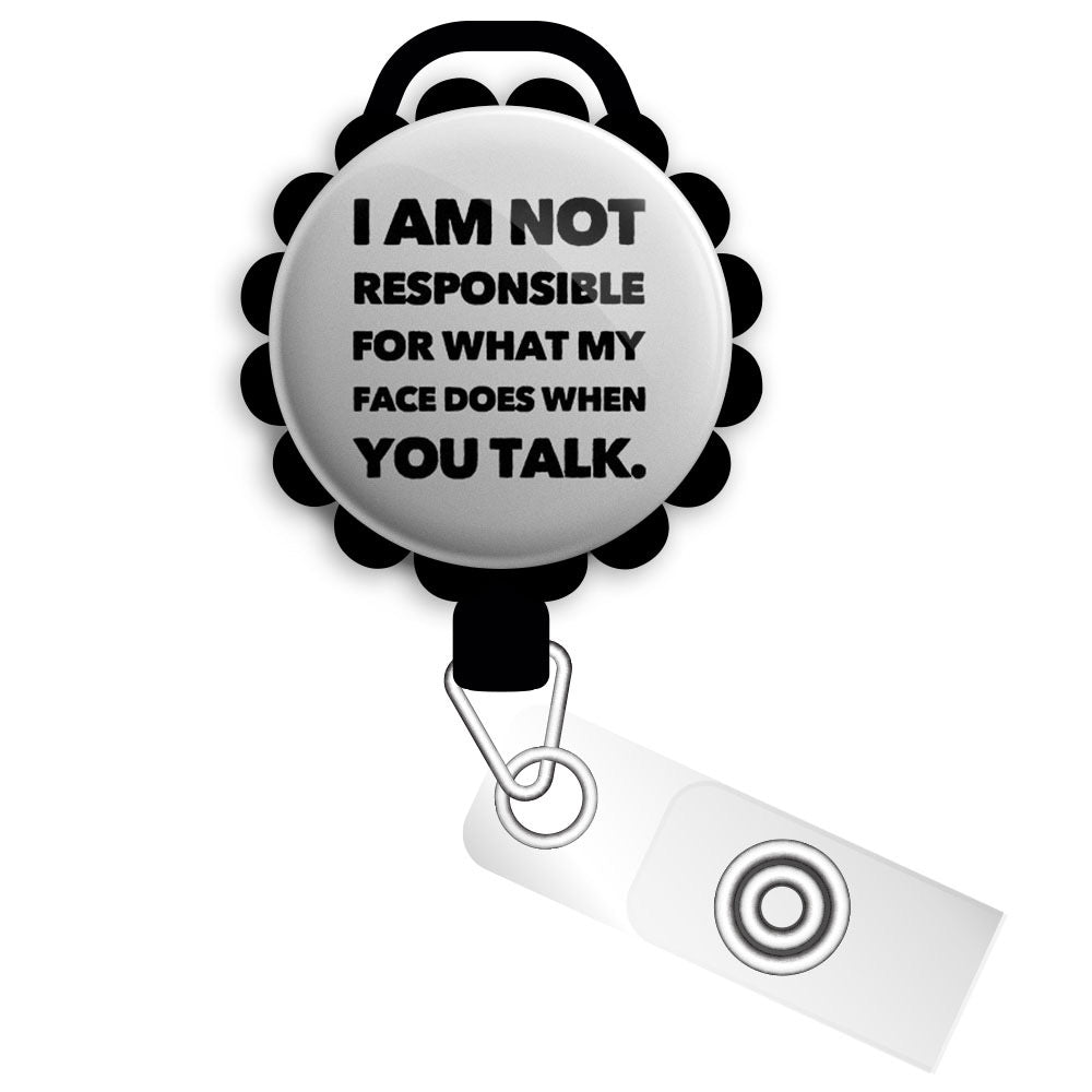 What My Face Does Retractable ID Badge Reel • Funny, Humor, Coffee