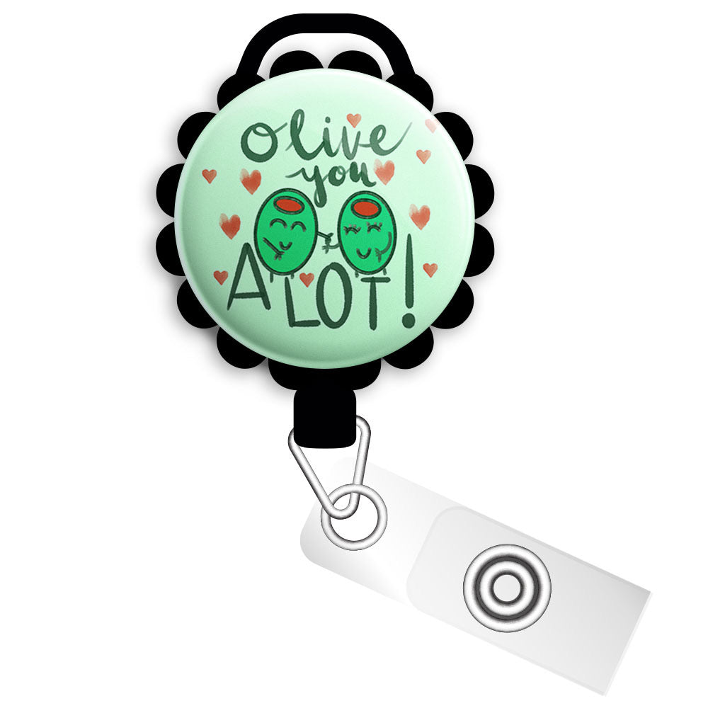 Olive You • Valentine's Day Swappable Retractable ID Badge Reel • Funn -  Topperswap