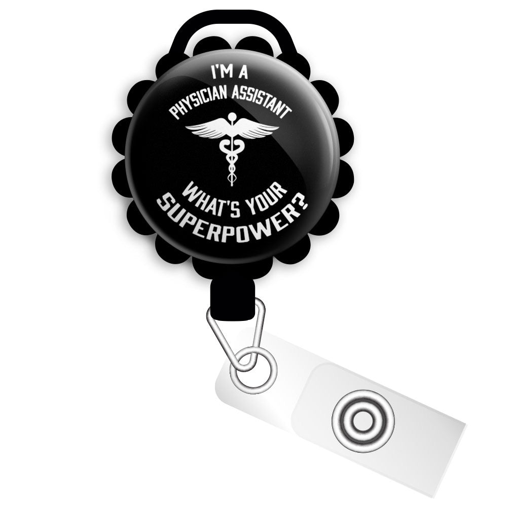 PA Caduceus & Flower Retractable ID Badge Reel • Physicians Assistant Gift,  PA Gifts, PA Graduation • Swapfinity