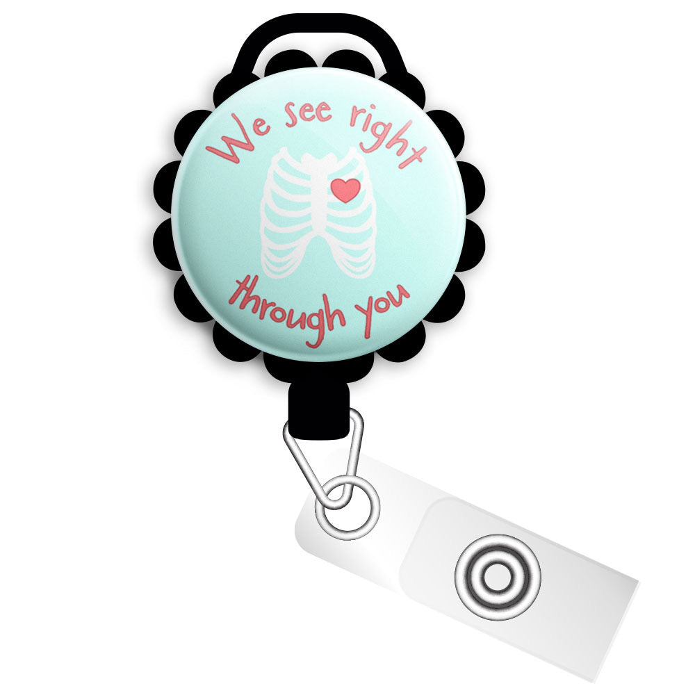 Personalized Retractable ID Badge Reels  Swappable Designs Tagged X Ray  Radiologist - Topperswap