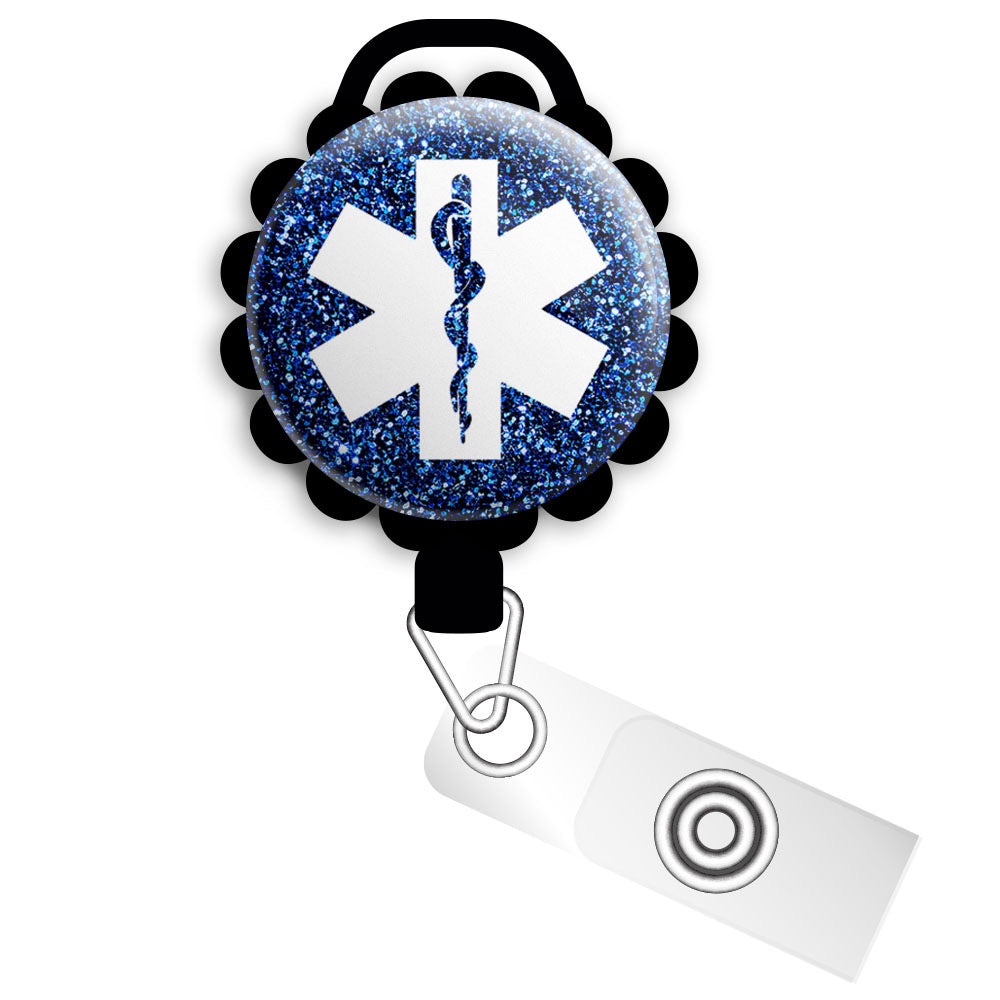 Sparkling Star of Life Retractable ID Badge Reel • EMS Gift, EMT, Para -  Topperswap