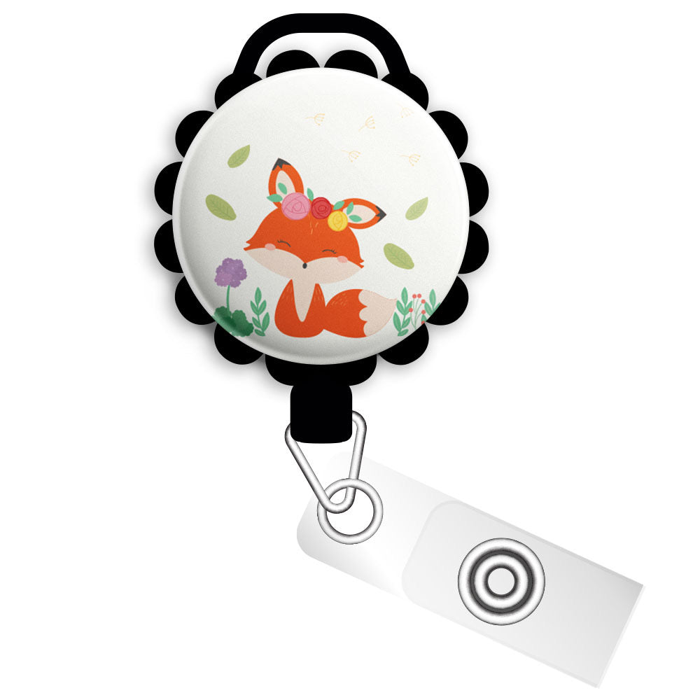 Cute Spring Fox Retractable ID Badge Reel • Seasonal Humor • Custom Ba -  Topperswap