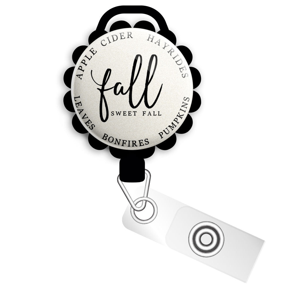 Sweet Fall • Fall Seasonal Customizable Retractable ID Badge Reel • Custom  Badge Holder • Swapfinity