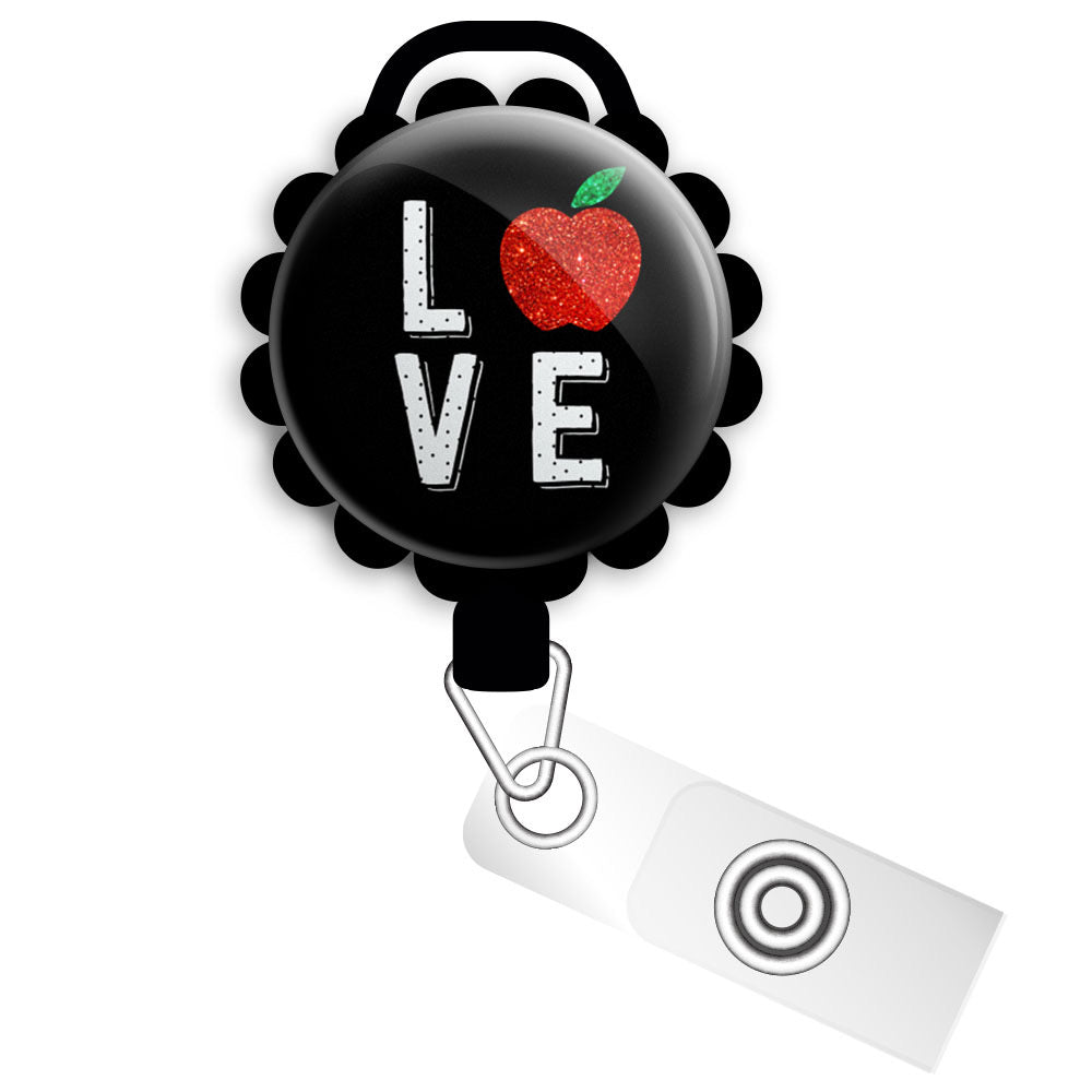 Teacher LOVE Retractable ID Badge Reel • Gift For Teacher, Teacher