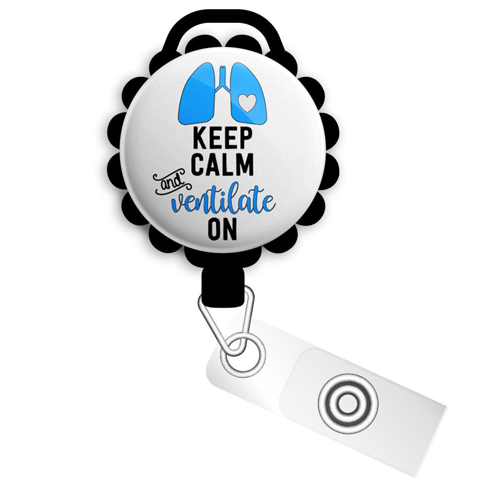  Funny Respiratory Therapist Badge Reel, Keep Calm and
