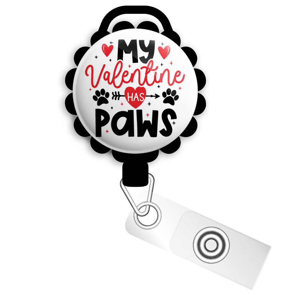 Valentine Paws Retractable ID Badge Reel • Valentine's Day Dog, Cat ID Badge Holder • Swapfinity - - Topperswap
