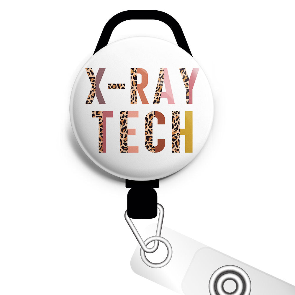 X-Ray Technologist Reflection Retractable ID Badge Reel • X-Ray Technologist Reflection Badge Holder • Swapfinity Slide Clip / Black