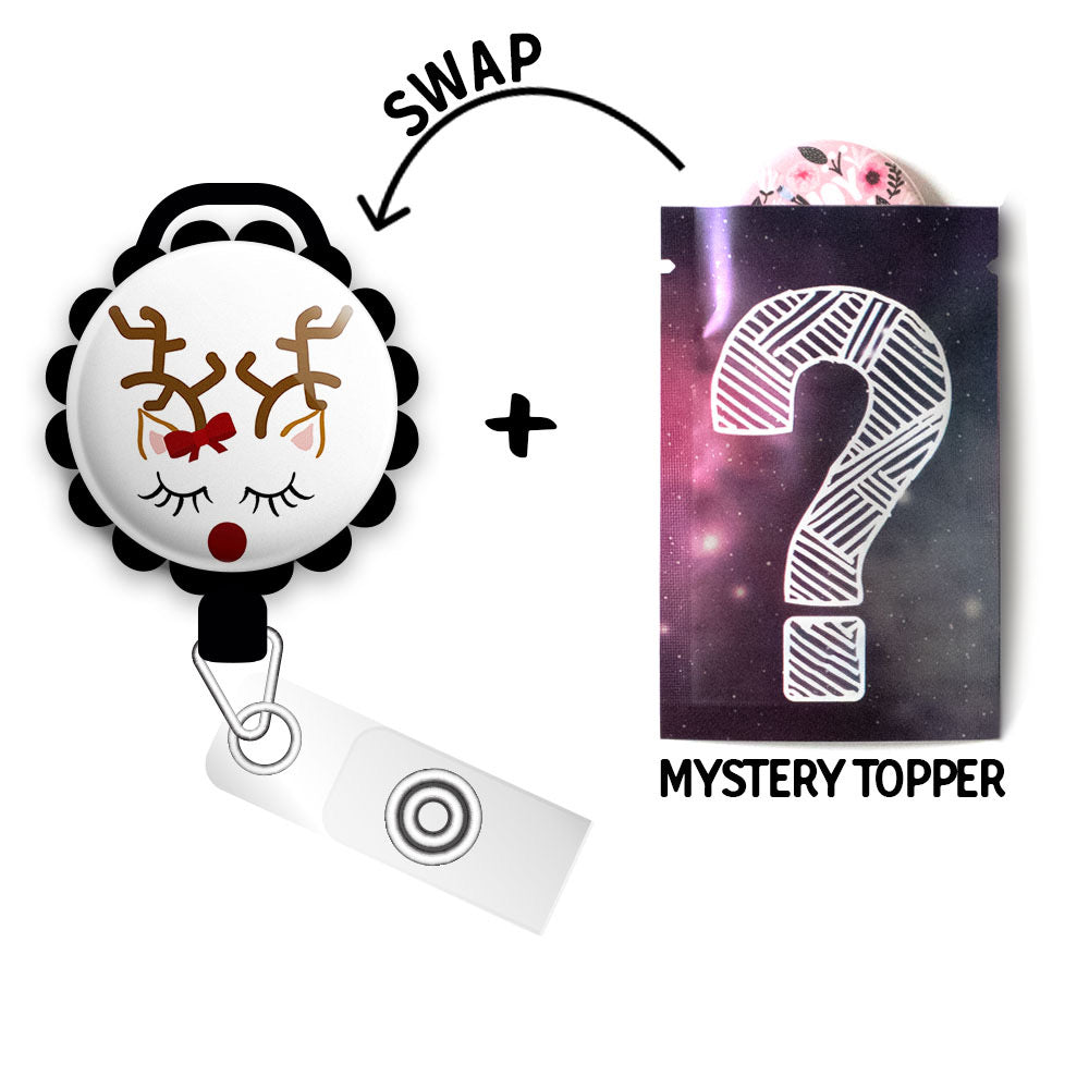 Ruby The Red Nosed Reindeer Retractable ID Badge Reel • Cute Christmas Gift • Swapfinity - - Topperswap