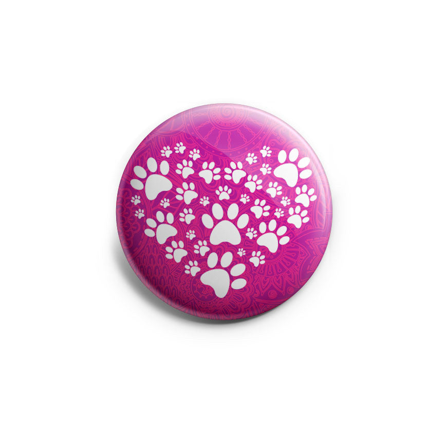 Paw Heartbeat Badge Reel Light Purple 