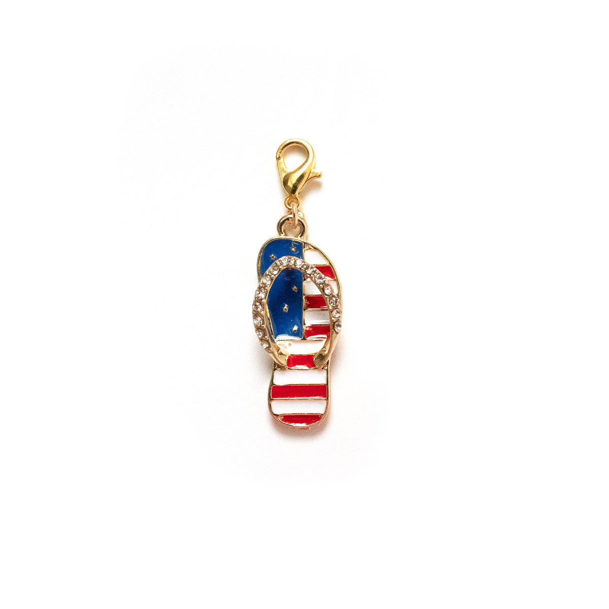 American Flag Flip Flop Charm Badge Reel Add-on -  - Topperswap