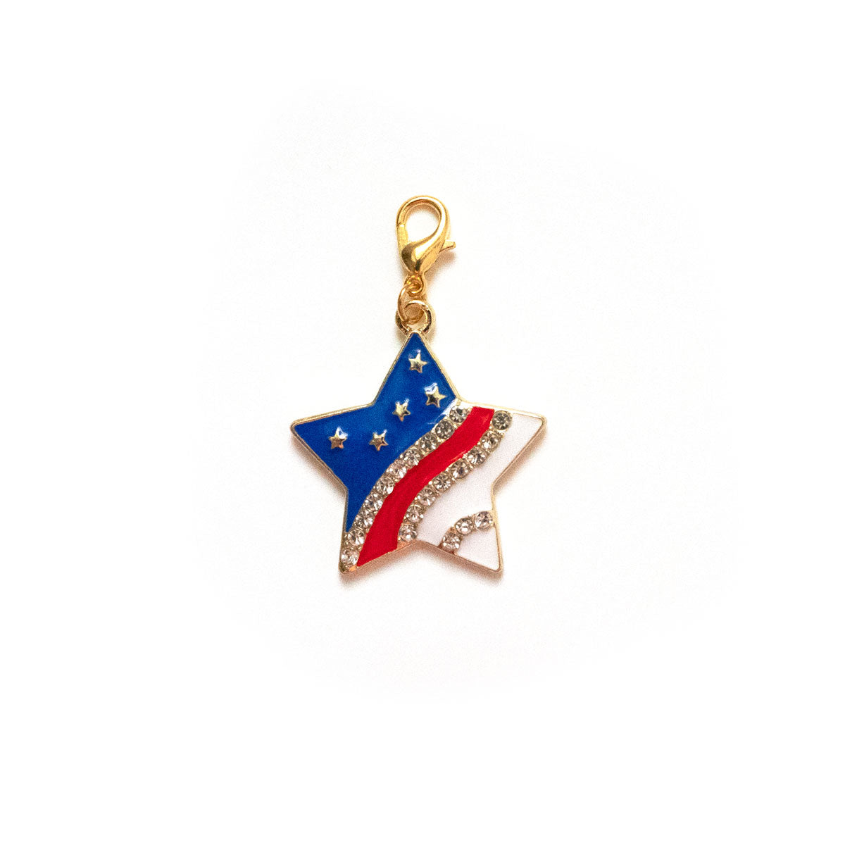 American Flag Star with Studs Charm Badge Reel Add-on -  - Topperswap