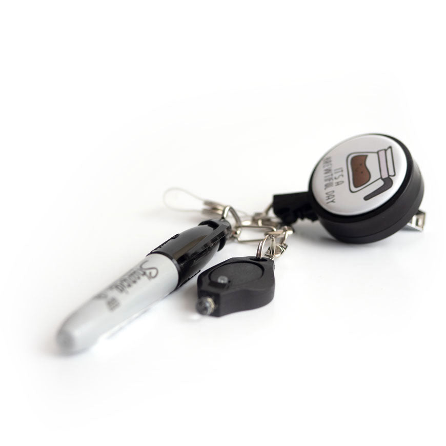 Flashlight & Sharpie Badge Reel/Keychain Add-on - Topperswap
