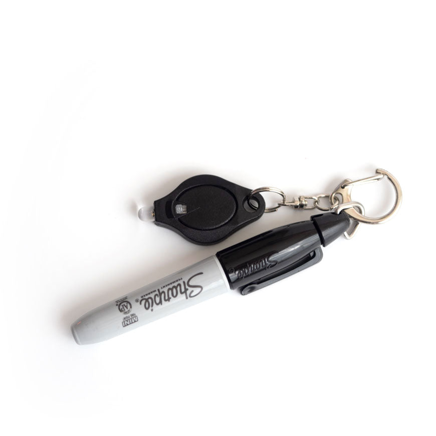 Flashlight & Sharpie Badge Reel/Keychain Add-on