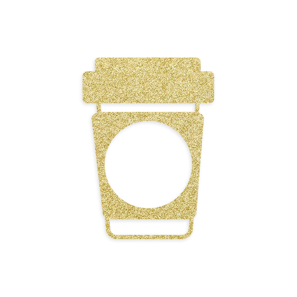 Coffee Travel Cup Swapfinity Swapper Frame - Espresso Gold Glitter -  - Topperswap