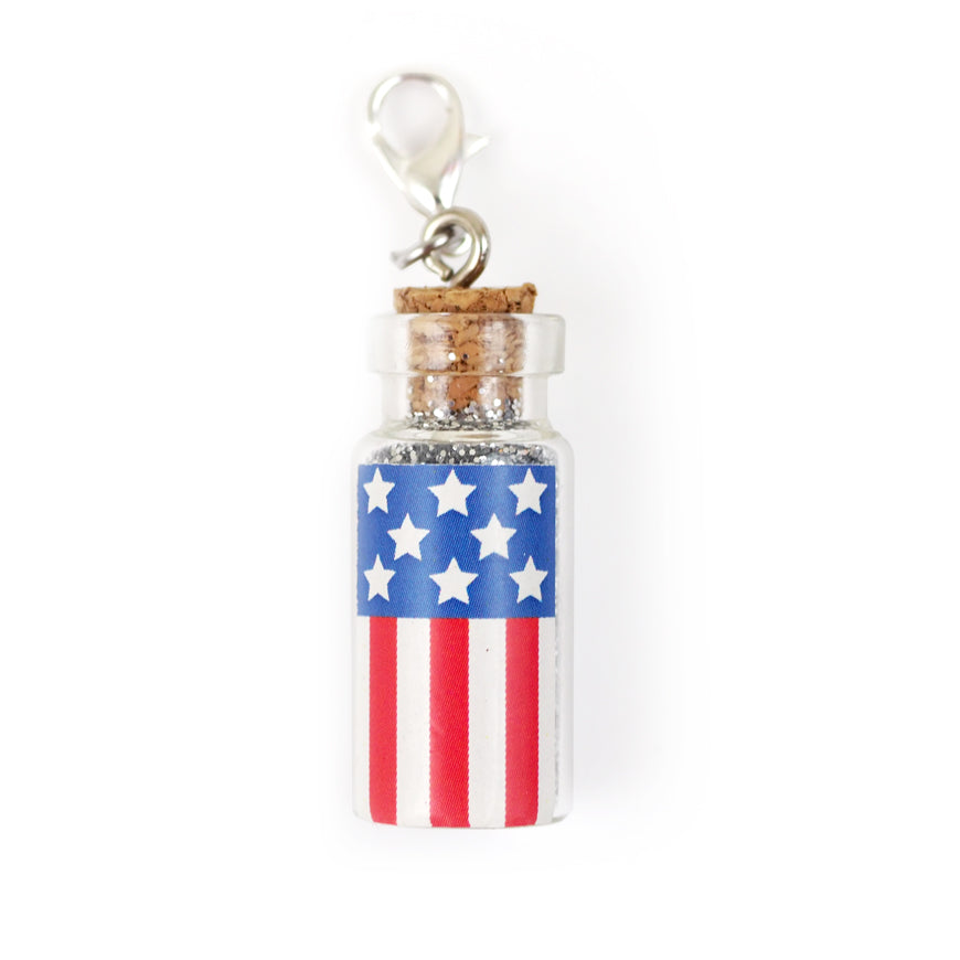 Independence Day Cork Bottle Glitter Charm Badge Reel Add-on -  - Topperswap