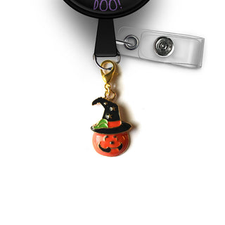 Pumpkin Witch Charm Badge Reel Add-on - Vault