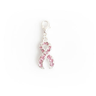Pink Ribbon Breast Cancer Charm Badge Reel Add-on