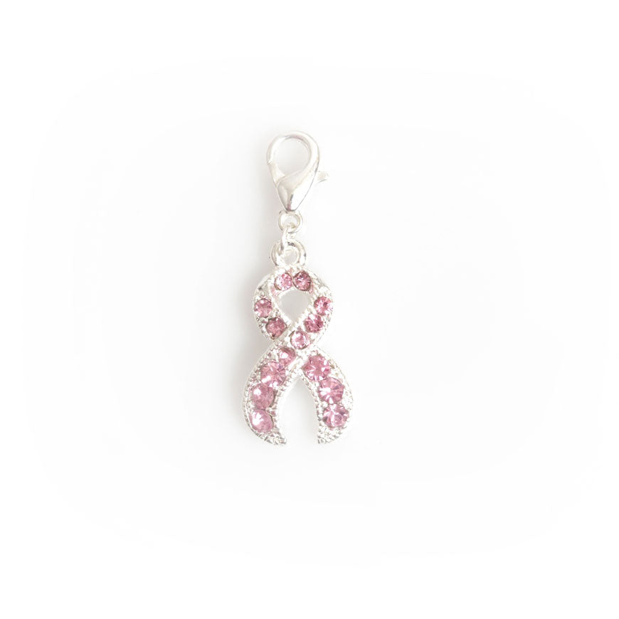 Pink Ribbon Breast Cancer Charm Badge Reel Add-on -  - Topperswap