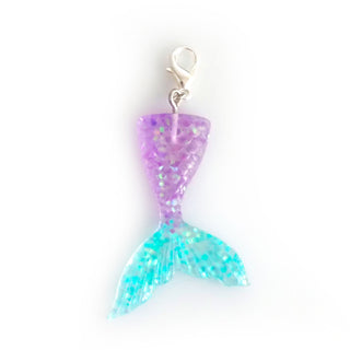 Purple & Aqua Mermaid Tail Charm Badge Reel Add-on