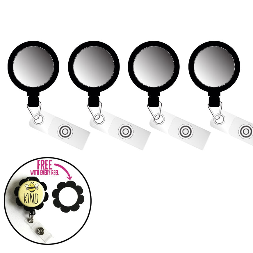 Swapfinity Retractable ID Badge Reel Without Topper Alligator Clip 4-Pack (Save 10%)