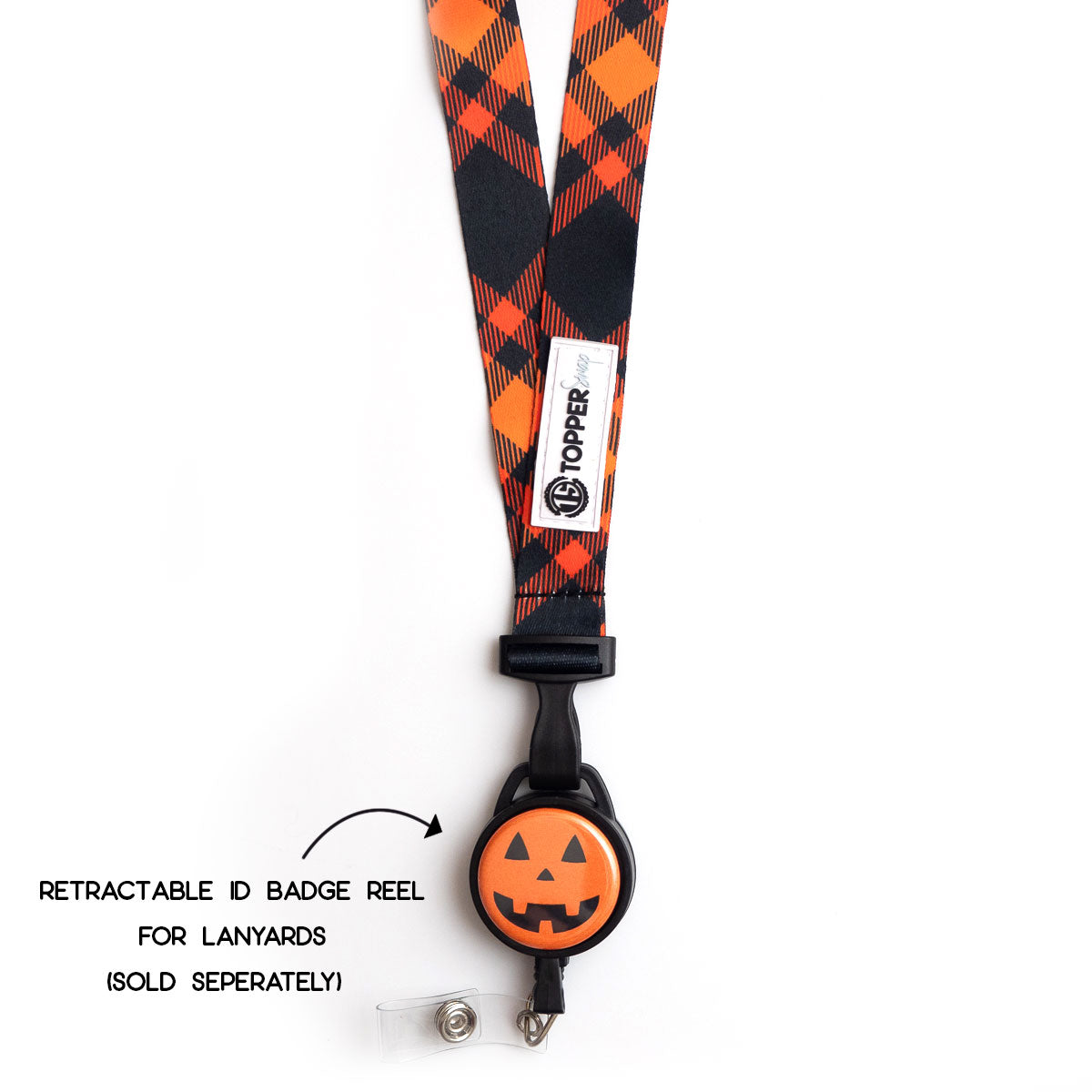 Pumpkin Plaid Breakaway Lanyard -  - Topperswap